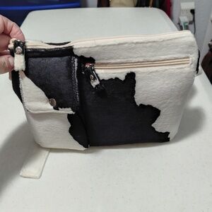 White and Black Patterned Crossbody Bag, Shoulder Bag Or Bum Bag / Fanny